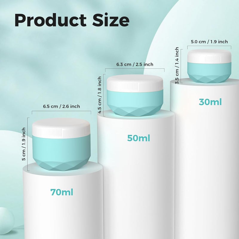 WLEAD Travel Containers for Toiletries, 4-Pack TSA Approved Silicone Jars (1.7oz) - BPA Free Leakproof Cosmetic Containers for Creams, Lotion, Skincare & Makeup with Bonus Waterproof Bag - Image 2